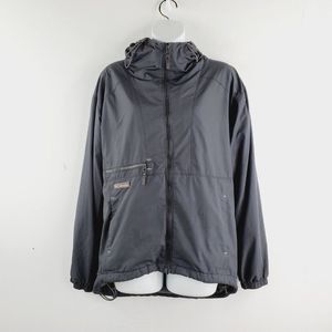 Columbia Womens Gray Full Zip Pocket Long Sleeve Hooded Windbreaker Jacket Small